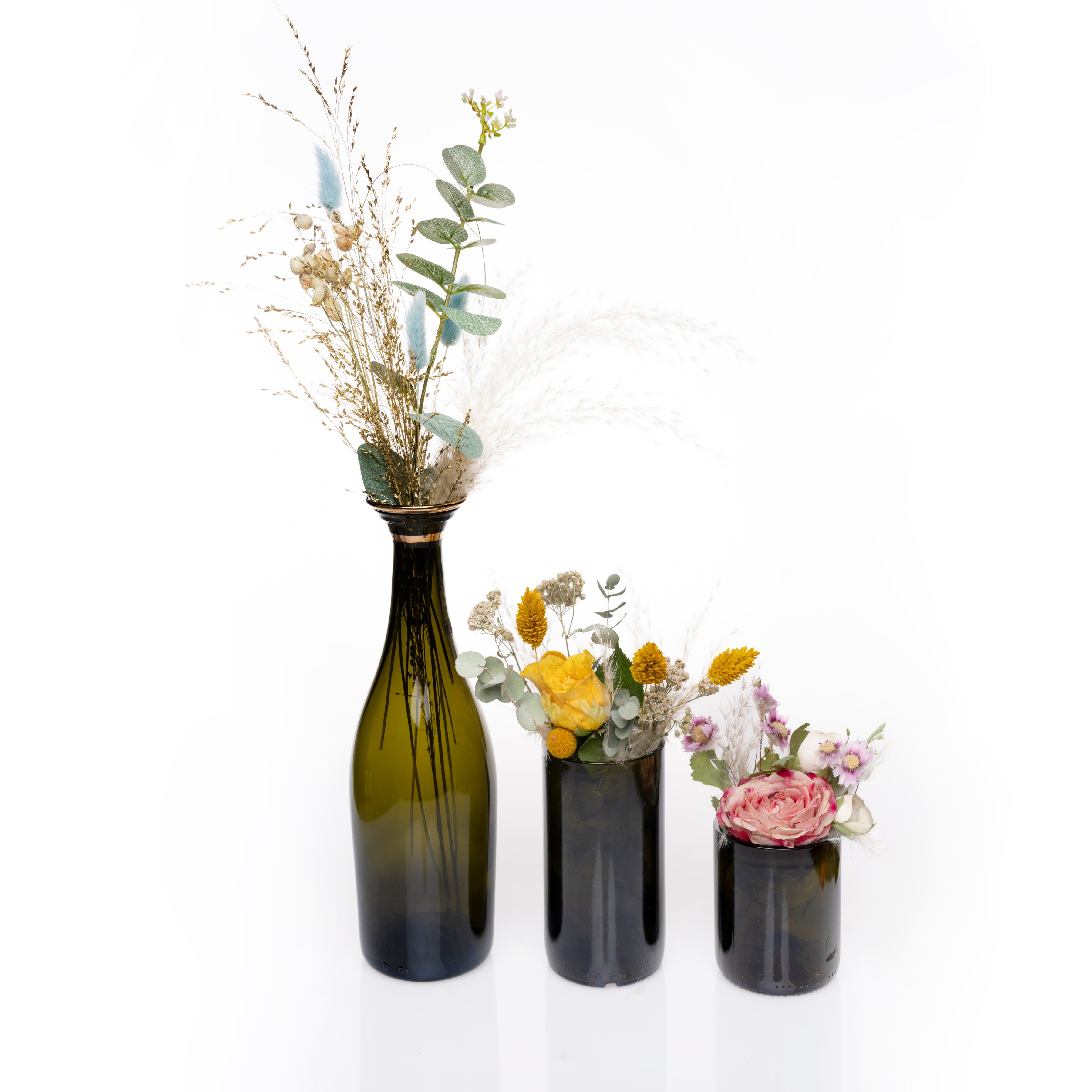 Vase aus Champagnerflasche-personalisiert - Upcycled
