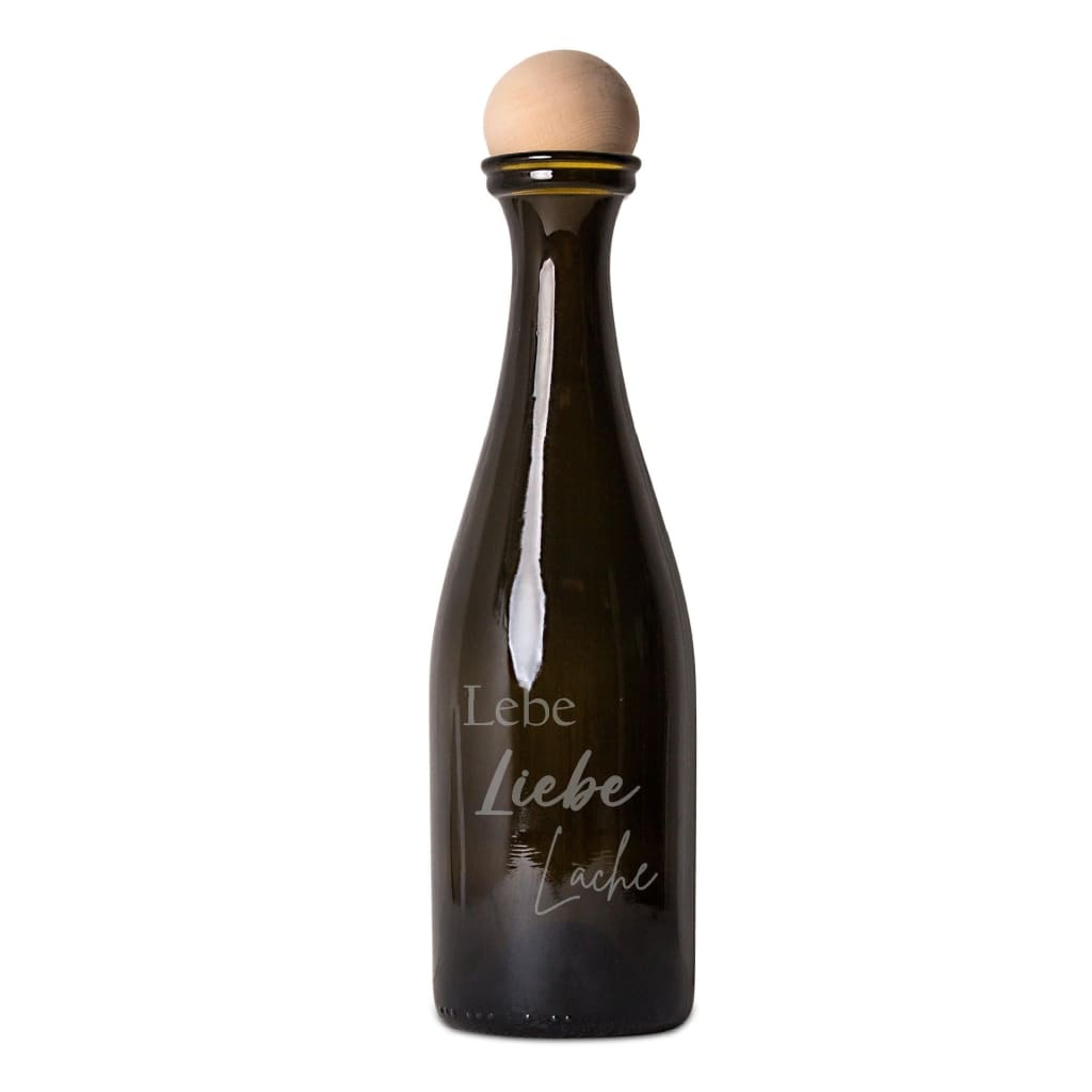 Karaffe aus Champagnerflasche "Lebe Liebe Lache" - Marchri Personalized Naturals