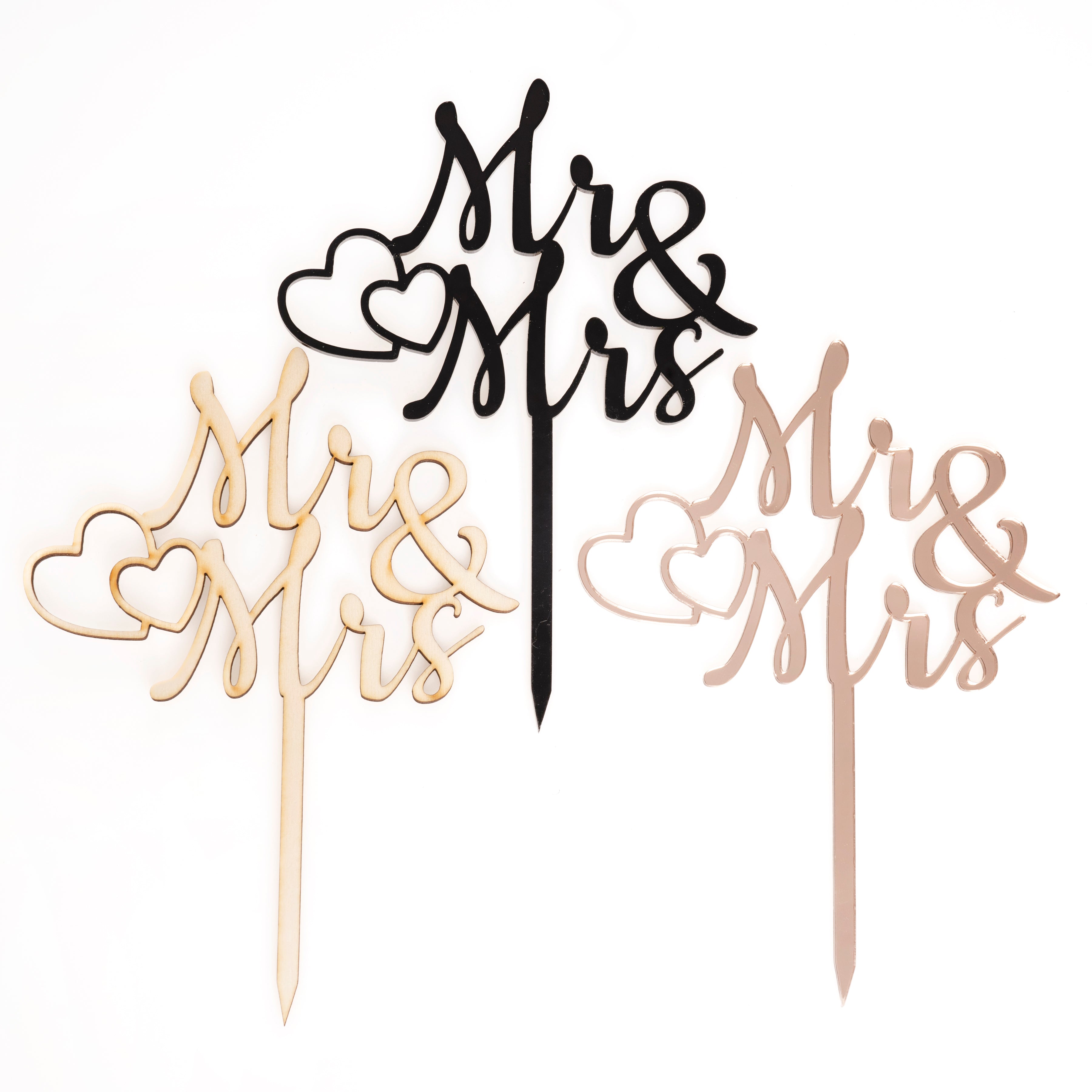 Caketopper Mr & Mrs mit Herz - Machen Sie Ihre Hochzeit