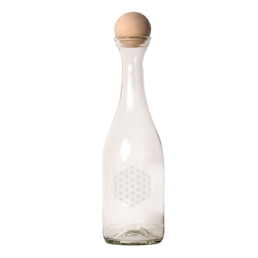 Karaffe aus Champagnerflasche "Blume des Lebens" - Marchri Personalized Naturals