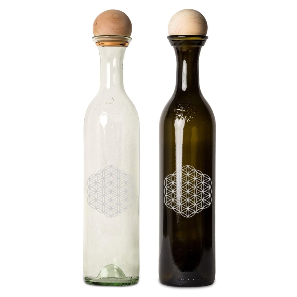 Karaffe aus Weinflasche "Blume des Lebens" - Marchri Personalized Naturals