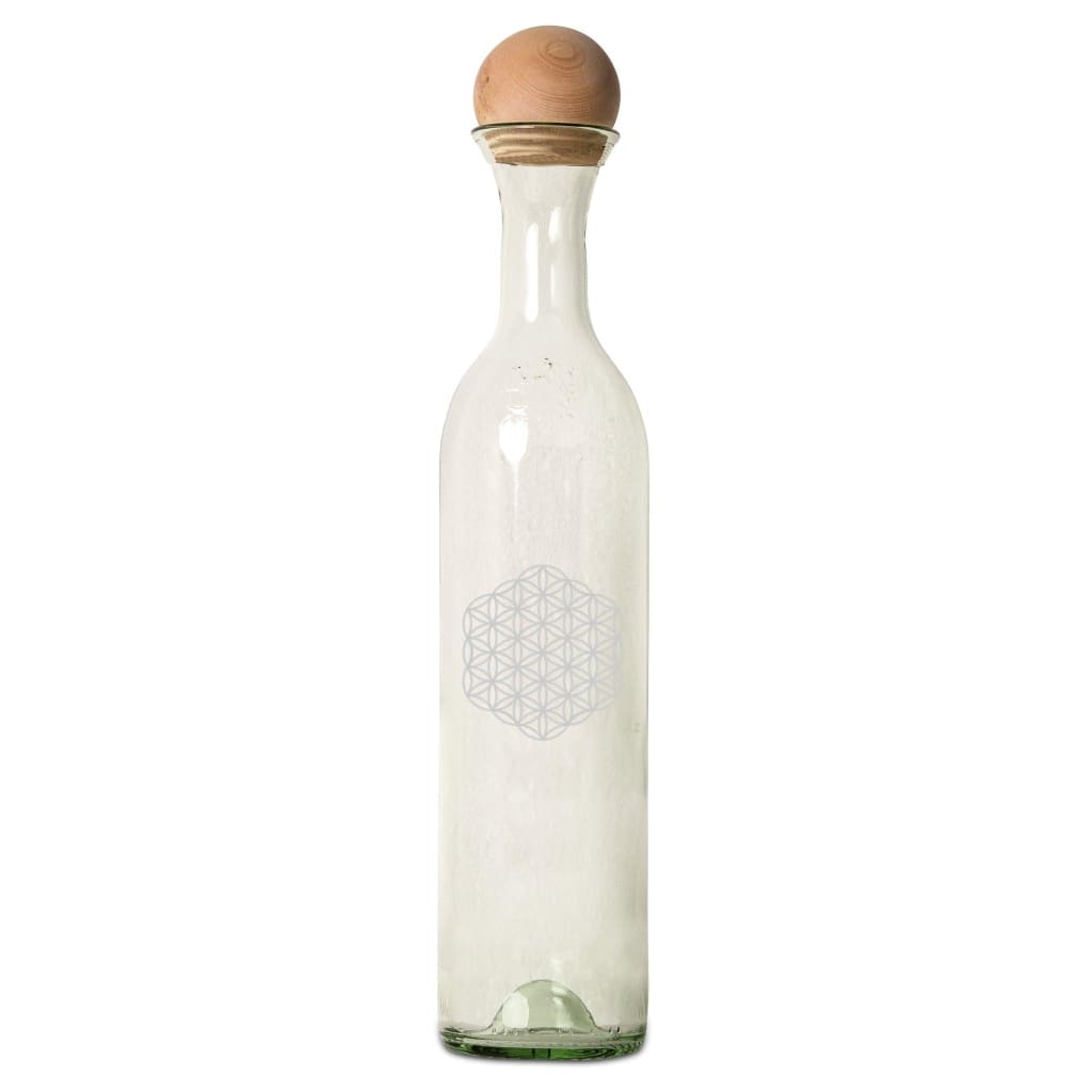 Karaffe aus Weinflasche "Blume des Lebens" - Marchri Personalized Naturals