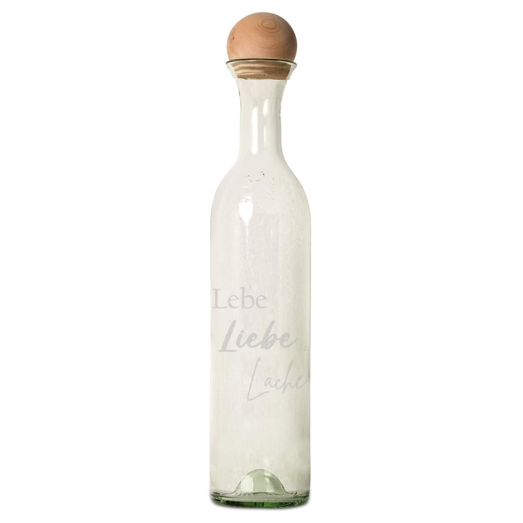 Karaffe aus Weinflasche "Lebe Liebe Lache" - Marchri Personalized Naturals